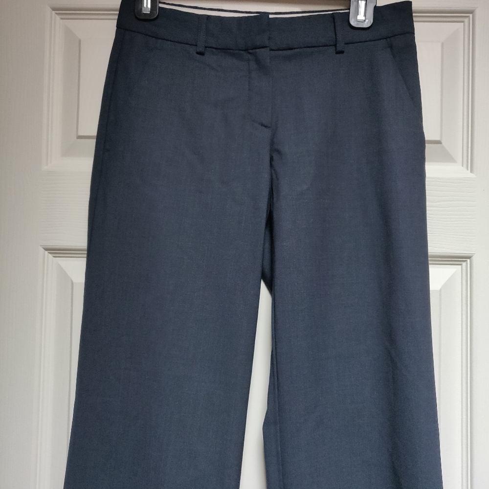 Theory Emery Tailored Flare Leg Wool Blend Dress Pants Navy Blue Size 0 - Picture 3 of 9